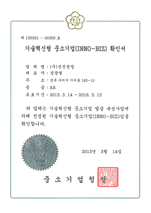 INNO-BIZ certification